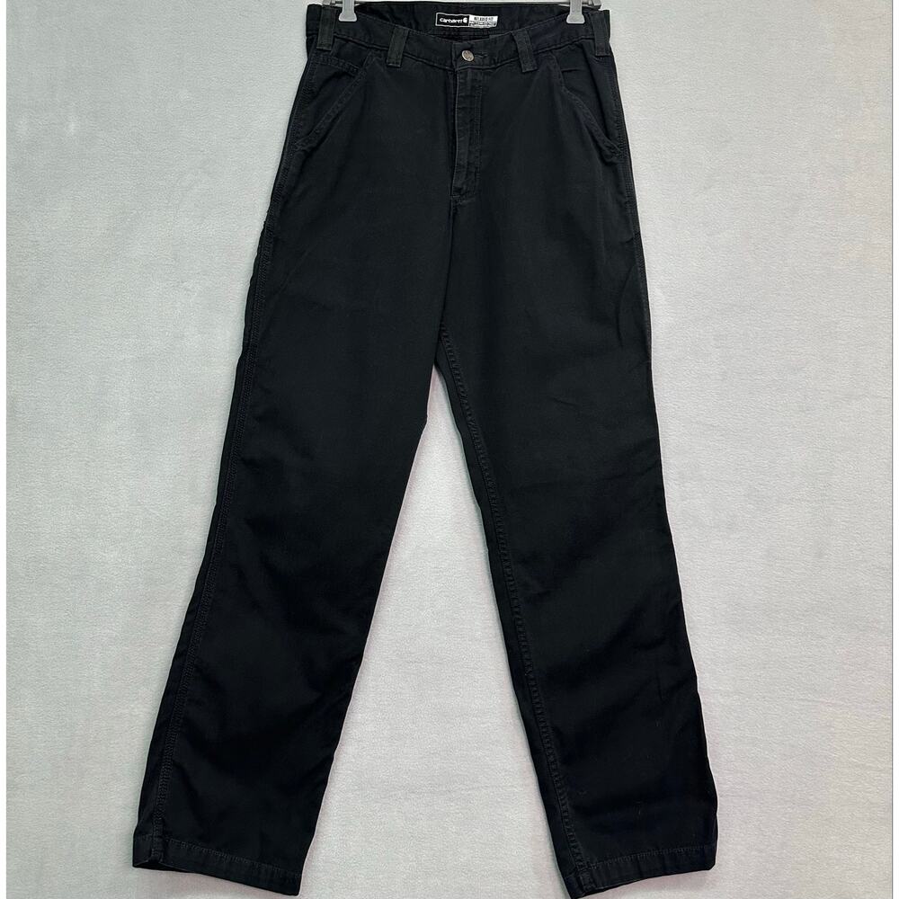Carhartt Rugged Flex Relaxed Fit Canvas Work Pants Black 32x34 Workwear - Picture 2 of 15